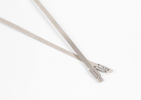 Cina Kabel Tanpa Kabel Mengunci Kabel Stainless Steel Zip Ties Dengan Tongue Head pemasok