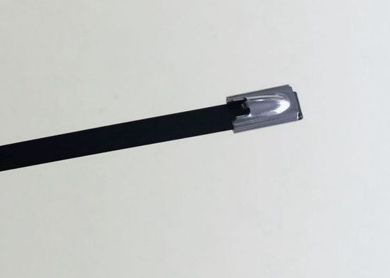 Cina Kabel Logam UV Hitam, Ties Stainless Steel Untuk Kabel Elektronik Banding pemasok