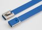 Blue Color Epoxy Dilapisi Kabel Stainless Steel Mengikat Diri Mengunci Zip Ties pemasok